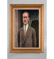 Altın Varaklı Paspartulu Çerçeveli Atatürk Tablo sd741