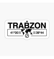 Trabzon Gps Harita Sticker Oto Araba Yapıştırma 17CM yazı 516