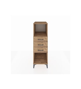 Kronos Dolap Tek Raflı 3 Çekmeceli 44x59x134 Çam-Çam