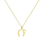 Lucky Charm Nal Yonca Minimal Kadın Gümüş Kolye (Altın)