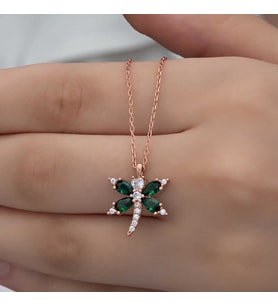 925 Ayar Gümüş Rose Yusufçuk Kadın Kolye