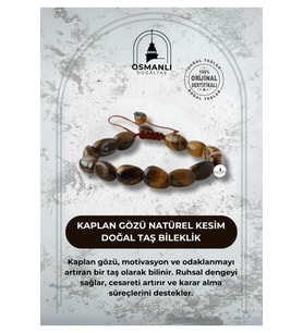 Kaplan Gözü Natürel Kesim Doğal Taş Bileklik