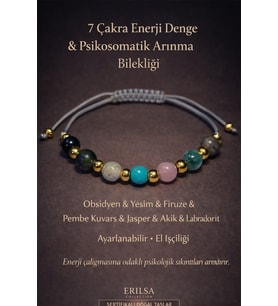 Sertifikalı Gri 7 Çakra Denge Enerji Uyum Psikosomatik Arınma Enerji Bilekliği – Doğal Taş Şifa (Çok Renkli)