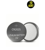 10 ADET 3 Volt CR2025  Lityum Para Pil (DL2025 CR 2025 Bios-Kepenk-Kumanda Terazi Düğme Lithum Pili)