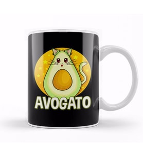 Funny Avogato Avocado Cat Cute Kitty Avo gato Pun Kupa Bardak Porselen