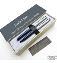 Scrikss İsme Özel Kalem Seti - Lacivert Krom Roller Kalem + Tükenmez Set (Karışık)