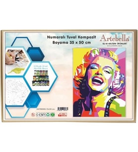 Artebella Numaralı Tuval Kompozit Boyama ANTB0006 "Marilyn Monroe"35x50 cm