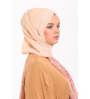Eskitme Desen Haiti Seri Şal Eşarp Askısı ile Birlikte 90X200 cm Somon Gül Kurus