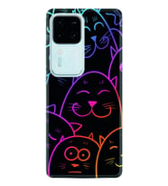 Vivo V30 Kılıf Silikon Desen Özel Seri Neon Cats 1790