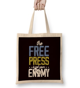 Press Free Freedom Fake News Journalism Reporter Journalist Bez Çanta Uzun Saplı