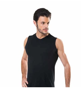 6 lı Paket HMD Ribana Erkek Sıfır Kol V Yaka Fanila Atlet Beyaz 513