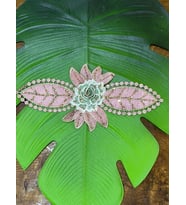 28X13 CM NAKIŞ İŞLEME KABARTMA RENKLİ ÇİÇEKLİ APLİKE
