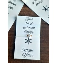 30 Adet İncili Yılbaşı Temalı Kartlı Şans Bilekliği -  Noel Hediye - Christmas