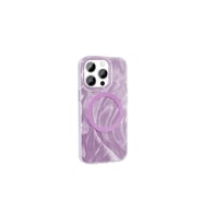 Apple iPhone 14 Pro Uyumlu Kılıf M-safe Şarj Özellikli Fırça Boya Desenli Zore Palet Kapak (Pembe)