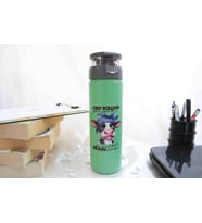 Şaşkın İnek Temalı - Baskılı Cam Suluk & Termos - 550 ml
