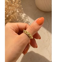 Diken Desenli Gold Yüzük