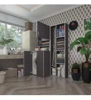 Kenzlife çamaşır makinesi dolabı kasparovsüpürge gri 180*126*55-20 banyo kapaklı arkalıksız (Karışık)