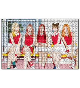 Cakapuzzle Black Pink Kore Pop Kırmızı Beyaz Lacoste Puzzle Yapboz MDF (Ahşap) (120 Parça)