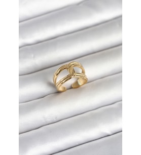 316L Çelik Gold Renk Düğüm Model Kadın Yüzük