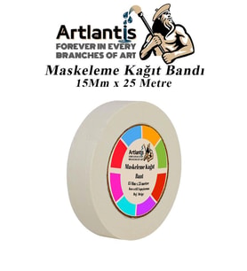 Maskeleme Bandı Kağıt Bant 15 mm 25 Metre 1 Adet Boya Bantı Maskeleme Kağıt Bant Duvar Yağlı Boya Badana