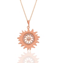 Söğütlü Silver Gümüş rose zirkon taşlı şems kolye