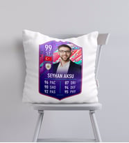 BK Gift Kişiye Özel Futbolcu Kartı Tasarımlı Kırlent Yastık-2