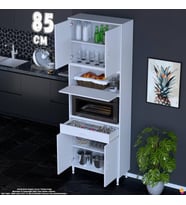 Eliusta Çağıl 85 cm Çok Amaçlı Fırın Dolabı - Mutfak Kiler Banyo Antre Hobi Dolabı 85x226x32 cm