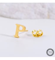 14 Ayar Altın P Harf Küpe 0,40 gr