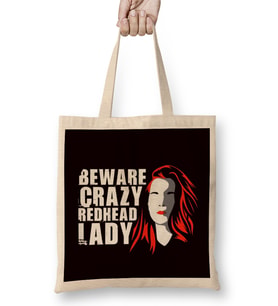 Crazy Redhead Lady Ginger Girl Girlfriend Red Orange Haired Bez Çanta Uzun Saplı