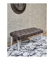 Beyaz Boyalı Tel Ayaklı 90 cm Puf Bench - Puf - Bench - Kasalı Oturak - Oturak - Yatak Ucu Puf Kahverengi Renk 90 x 41 Boyut/Ebat (Çok Renkli)