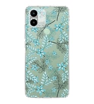 Redmi A1 Plus  Kamera korumalı Kapak Floral Su Yeşili Tasarımlı  Şeffaf Kılıf
