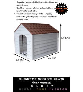 Premium Seri Bahçe Yazlık İçin Katlanabilir Demonte Taşınabilir Portatif Evcil Hayvan Köpek Kulübesi