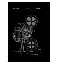 Sinema Filmi Projektörü Patenti 1936 Tablo Ahşap Poster Dekoratif