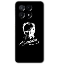 Poco x6 Pro Kılıf HD Desen Baskılı Kılıf - Atatürk Silüet İmza