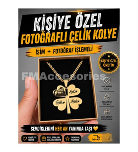 Çelik Kadın Kolye Çelik Yonca Kolye Fotoğraflı