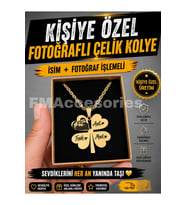 Çelik Kadın Kolye Çelik Yonca Kolye Fotoğraflı