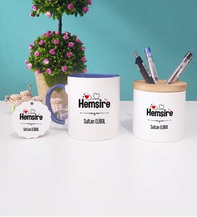 Hemşire Kupa Bardak Lacivert Kalemlik ve Anahtarlık