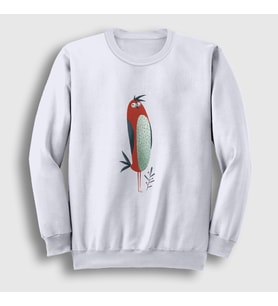 Presmono Unisex Beyaz Cool Bird Kuş Sweatshirt 290801tt (Beyaz)