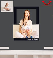 Kişiye Özel Kendin Tasarla Anne Erkek Çocuk Tasarımlı 3D Ahşap Tablo 30x47 Model-1