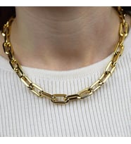 14 Ayar Altın Kalın Zincir Kolye (Gold)