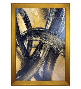 Soyut Şekiller Motifli Kanvas Tablo 50 x 70 cm Gold Çerçeve