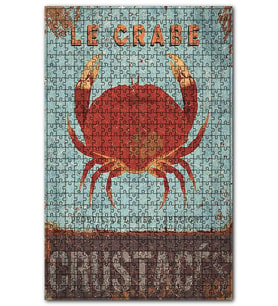 Cakapuzzle Kırmızı Renkli Yengeç Afişi Görseli Puzzle Yapboz MDF (Ahşap) (120 Parça)