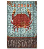 Cakapuzzle Kırmızı Renkli Yengeç Afişi Görseli Puzzle Yapboz MDF (Ahşap) (120 Parça)