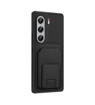Tecno Camon 40 Pro Kılıf Deri Dokulu ve Kartlıklı BiKart TPU Premium Kapak (Siyah)