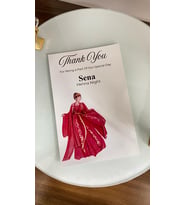 Henna Night Kırmızı Elbiseli Kart 8x12 cm 63 Adet - Arletikettasarım