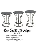 Brc 13390 Kumsaat Model Düz SİYAH Desen Metal Çelik PLATİN Renk Kaplama El Yapım  (Bakır)