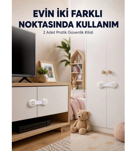 Northcity 2'li Çocuk Güvenlik Kilidi - Ev İçi Koruma Seti ile Dolaplarınızı Güvence Altına Alın