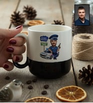 Kişiye Özel Kişiye Özel Karikatürlü Erkek Polis Kupa Bardak Pro Polisler Günü Hediyesi