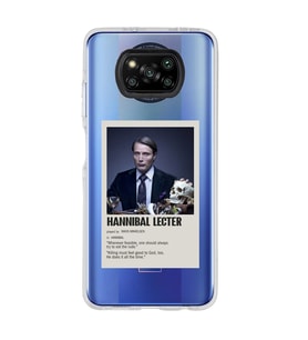 Poco X3 Pro Uyumlu Hannibal Lecter Minimalist Poster Desenli Şeffaf Telefon Kılıfı