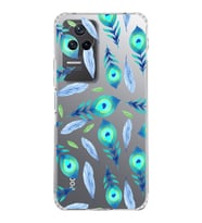 PrintiFy Xiaomi Poco F4 ile Uyumlu 1mm Slim Fit Nazar Boncuğu 3 Baskılı Şeffaf  Kılıf